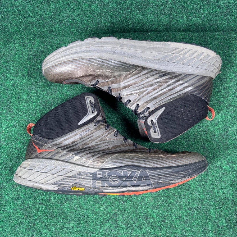 Hoka One One Speedgoat Mid 2 GTX Mens 13 Anthracite Grey Hiking Boots 1106520